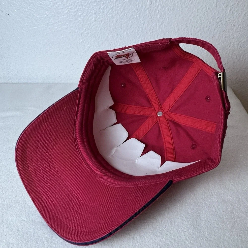 Red Alaska Strapback Hat By Sherry Mfg Co Adjustable Strap Cap Souvenir Eagle